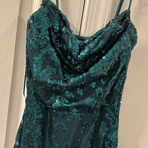 Emerald sequin gown